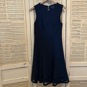 White House Black Market Black Sleeveless Classic Dress-Flowy & Knee Length